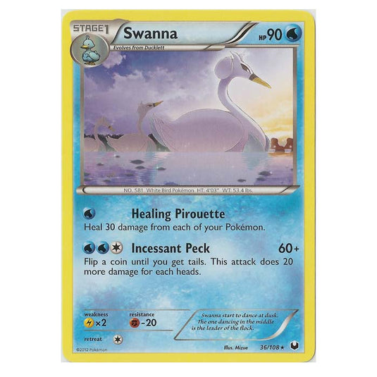 Pokemon - Black & White - Dark Explorers - Swanna - 36/108