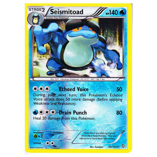 Pokemon - Black & White - Dragons Exalted - (Reverse Holo) Seismitoad - 36/124