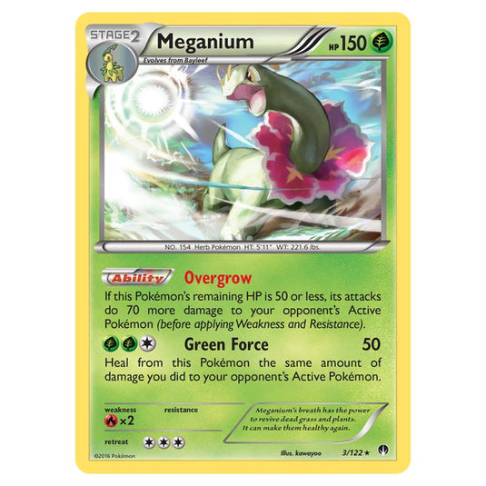 Pokemon - XY - Breakpoint - Meganium - 3/122 (Reverse Holo)