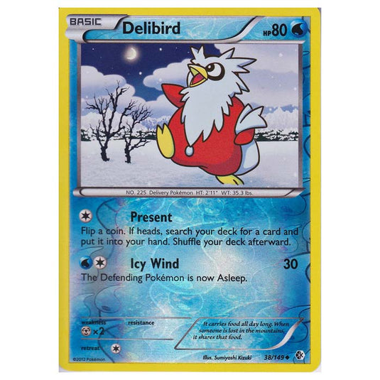 Pokemon - Black & White - Boundaries Crossed (Reverse Holo) - Delibird 38/149