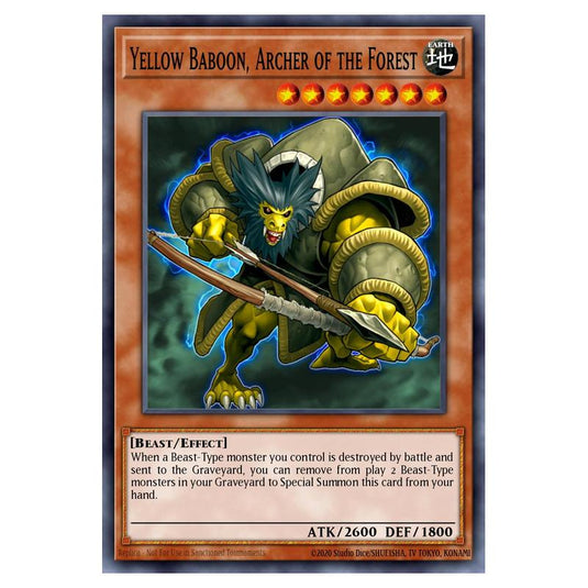 Yu-Gi-Oh! - Stardust Overdrive - Yellow Baboon, Archer of the Forest (Ultimate Rare) SOVR-EN084