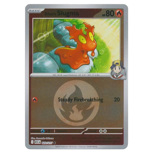 Pokemon - Mega Evolution - Ascended Heroes - Energy Reverse Holo - Ethan's Slugma - 023/217