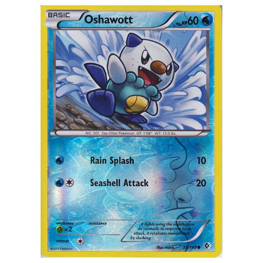 Pokemon - Black & White - Boundaries Crossed (Reverse Holo) - Oshawott 39/149