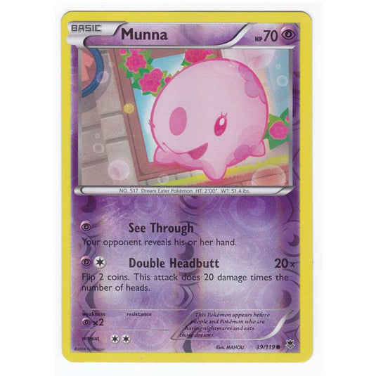 Pokemon - XY Phantom Forces - (Reverse Holo) - Munna - 39/119