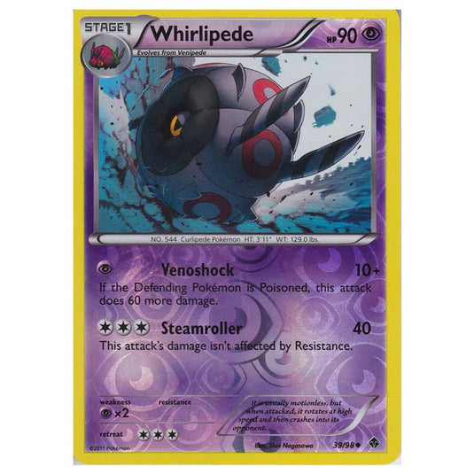 Pokemon - Black & White - Emerging Powers - (Reverse Holo) - Whirlipede 39/98