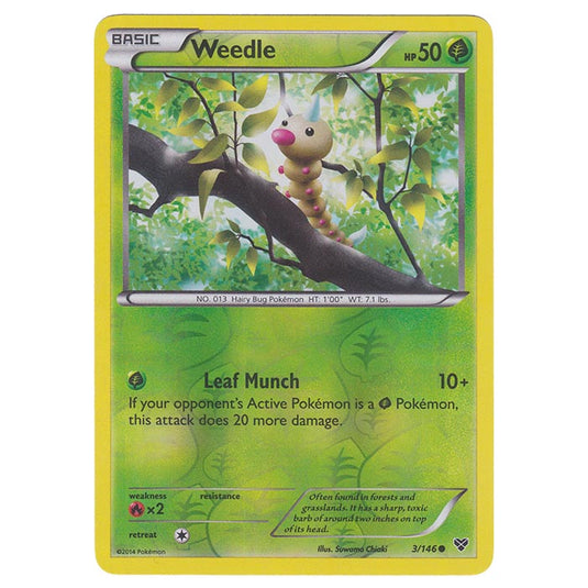 Pokemon - XY Base Set - (Reverse Holo) Weedle - 3/146