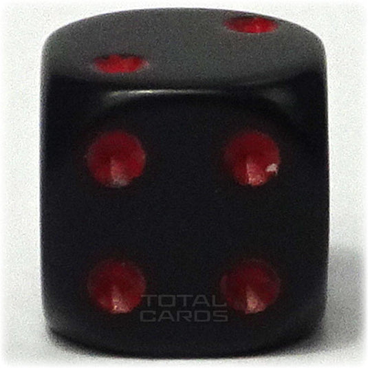 Chessex - Opaque 12mm D6 - Black w/Red