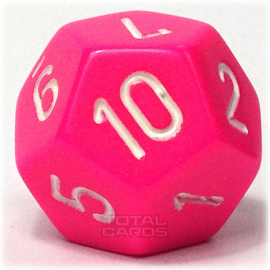 Chessex - Opaque 16mm D12 - Pink w/White