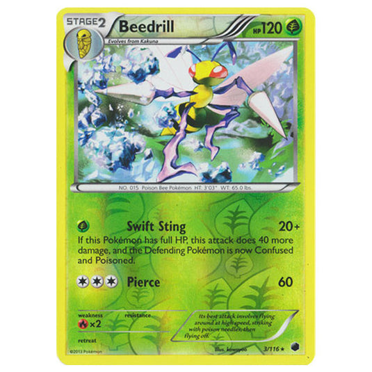 Pokemon - Black & White - Plasma Freeze - (Reverse Holo) Beedrill - 3/116