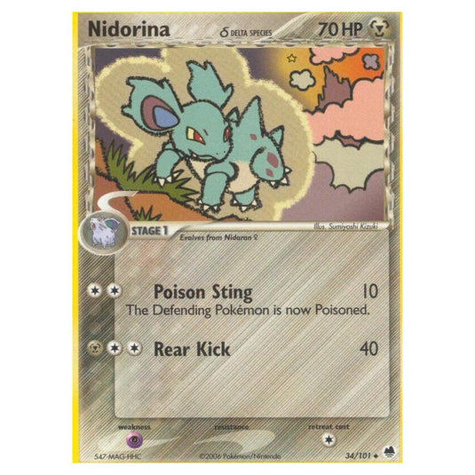 Pokemon - EX Dragon Frontiers - Nidorina δ Delta Species - 034