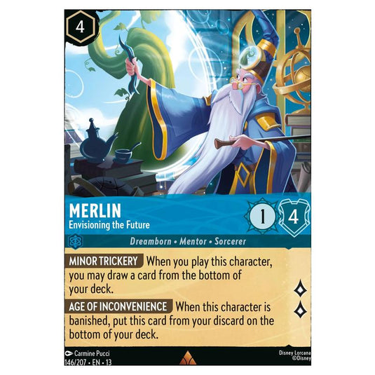 Lorcana - Attack of the Vine! - Merlin - Envisioning the Future (Rare) - 146/207
