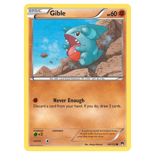 Pokemon - XY - Breakpoint - Gible - 68/122 (Reverse Holo)