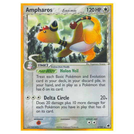 Pokemon - EX Dragon Frontiers - Ampharos δ Delta Species - 001
