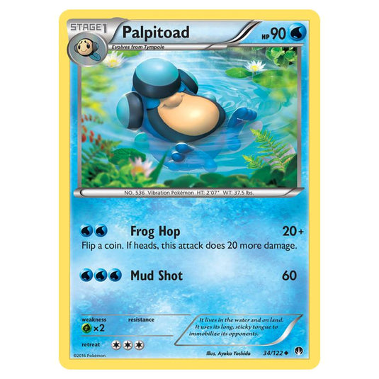 Pokemon - XY - Breakpoint - Palpitoad - 34/122 (Reverse Holo)