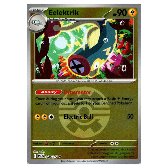Pokemon - Mega Evolution - Ascended Heroes - Ball & Rocket Reverse Holo - Eelektrik - 060/217