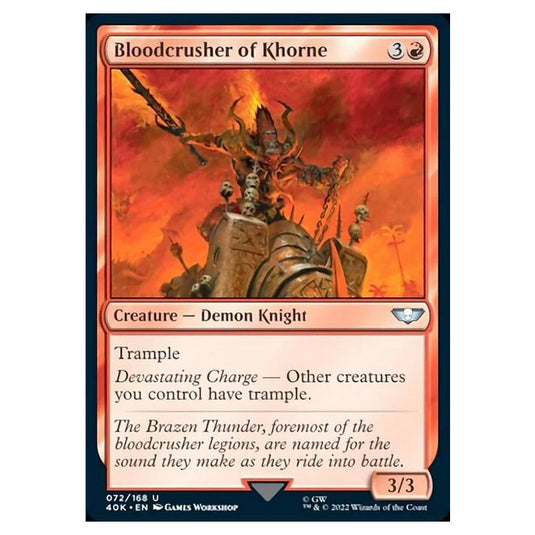 Magic The Gathering - Universes Beyond - Warhammer 40k - Bloodcrusher of Khorne - 072/168