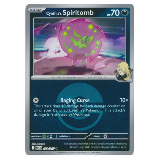 Pokemon - Mega Evolution - Ascended Heroes - Ball & Rocket Reverse Holo - Cynthia's Spiritomb - 133/217