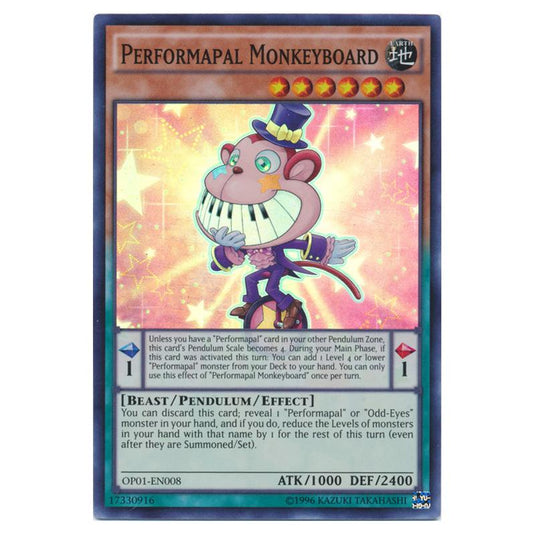 Yu-Gi-Oh! - OTS Tournament Pack 1 - Performapal Monkeyboard (Super Rare) OP01-EN008