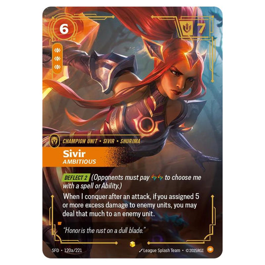 Riftbound: League of Legends TCG - Spiritforged - Sivir - Ambitious - 120a/221