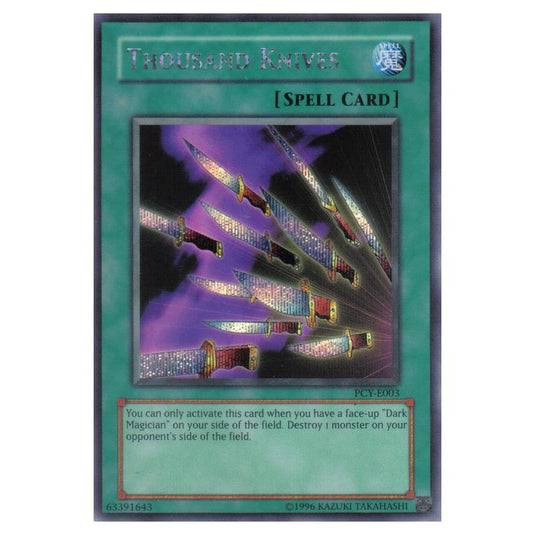 Yu-Gi-Oh! - Yu-Gi-Oh! Power of Chaos - Yugi the Destiny promotional cards - Thousand Knives (Prismatic Secret Rare) PCY-E003
