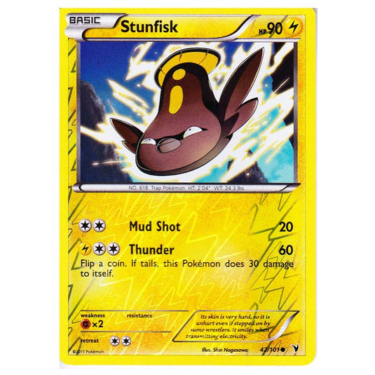 Pokemon - Black & White - Noble Victories - (Reverse Holo) - Stunfisk 42/101