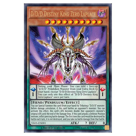 Yu-Gi-Oh! - Yu-Gi-Oh! ARC-V Volume 3 promotional card - D/D/D Destiny King Zero Laplace (Ultra Rare) YA03-EN001