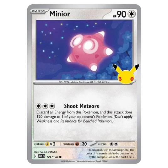 Pokemon - 30th Celebration - Minior - 124/128