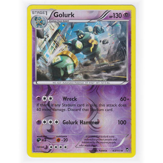 Pokemon - XY Furious Fists - (Reverse Holo) - Golurk - 43/111