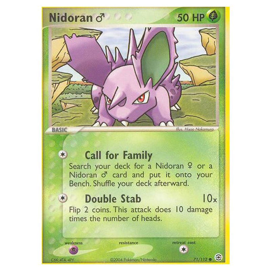 Pokemon - EX Series - FireRed & LeafGreen - Nidoran♂ - 71/112