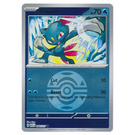 Pokemon - Mega Evolution - Ascended Heroes - Ball & Rocket Reverse Holo - Sneasel - 044/217
