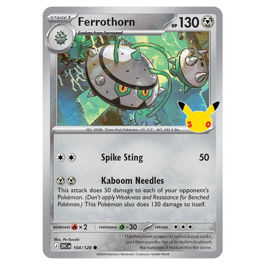 Pokemon - 30th Celebration - Ferrothorn - 104/128