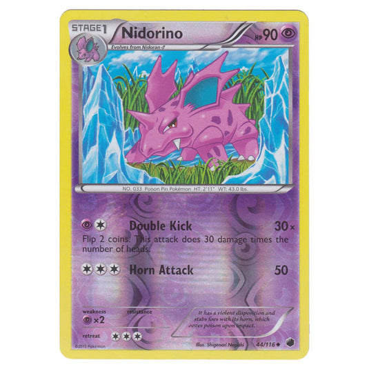 Pokemon - Black & White - Plasma Freeze - (Reverse Holo) Nidorino - 44/116