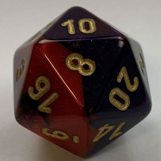 Chessex - Gemini 16mm D20 - Purple-Red w/Gold