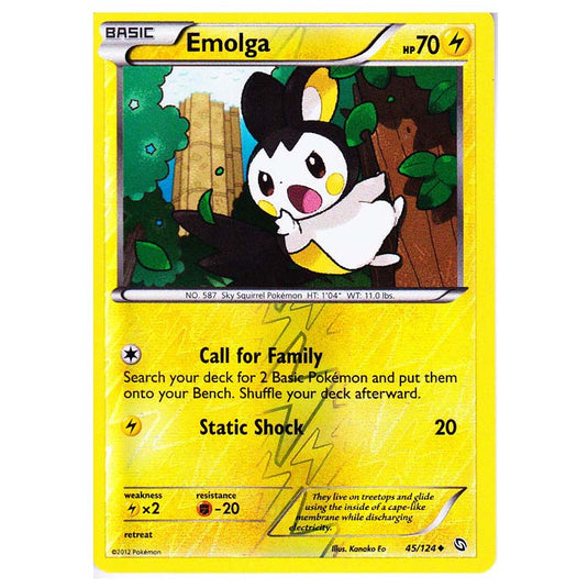 Pokemon - Black & White - Dragons Exalted - (Reverse Holo) Emolga - 45/124