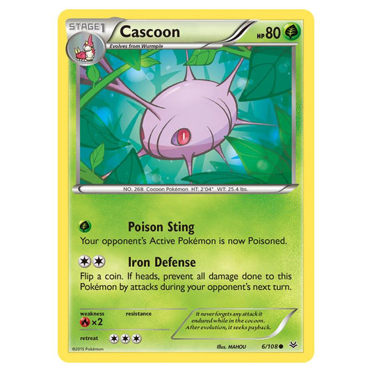 Pokemon - XY - Roaring Skies - Cascoon - 6/108 (Reverse Holo)