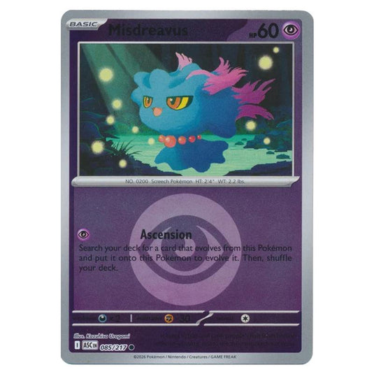 Pokemon - Mega Evolution - Ascended Heroes - Energy Reverse Holo - Misdreavus - 085/217