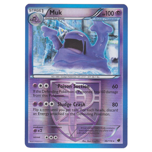 Pokemon - Black & White - Plasma Freeze - (Reverse Holo) Muk - 46/116