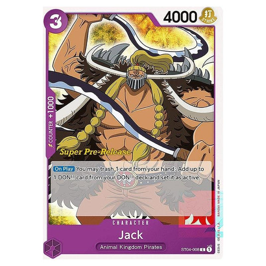 One Piece - ST-04: Starter Deck - Animal Kingdom Pirates - Super Pre-Release - Jack - ST04-008p