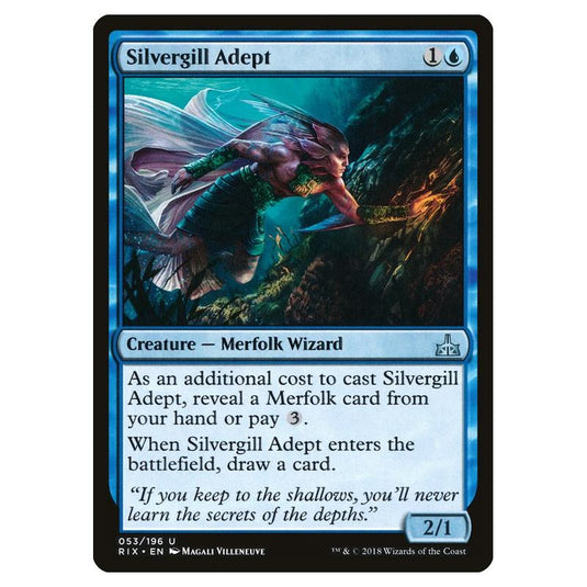 Magic The Gathering - Rivals Of Ixalan - Silvergill Adept - 53/196