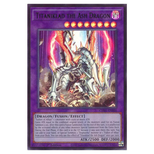 Yu-Gi-Oh! - The Chronicles Deck - The Fallen & The Virtuous - Titaniklad the Ash Dragon (Ultra Rare) - CH01-EN046