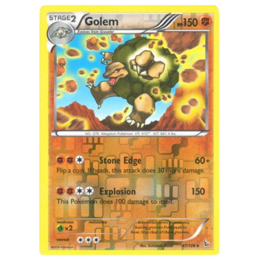 Pokemon - XY - Flashfire - (Reverse Holo) Golem - 47/106