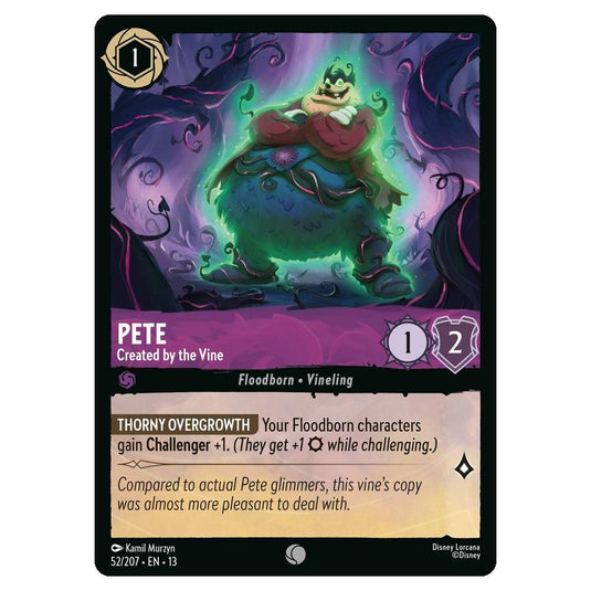 Lorcana - Attack of the Vine - Pete - Created by the Vine (Common) - 52/207