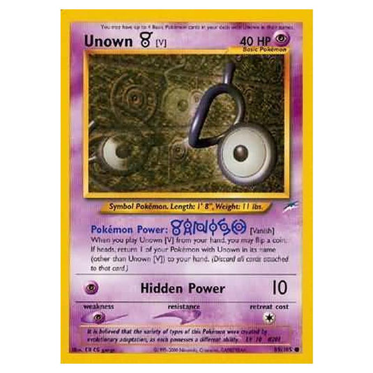 Pokemon - Neo Destiny - Unown [V] - 089/105