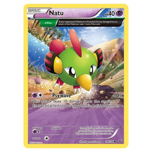 Pokemon - XY - Roaring Skies - Natu - 28/108 (Reverse Holo)