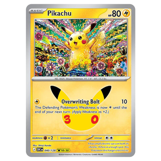 Pokemon - 30th Celebration - Pikachu - 040/128