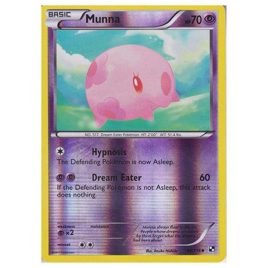 Pokemon - Black & White - (Reverse Holo) Munna 48/114