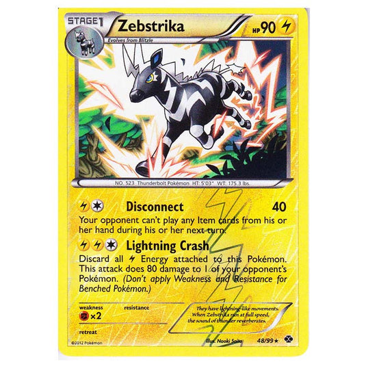 Pokemon - Black & White - Next Destinies - (Reverse Holo) Zebstrika 48/99