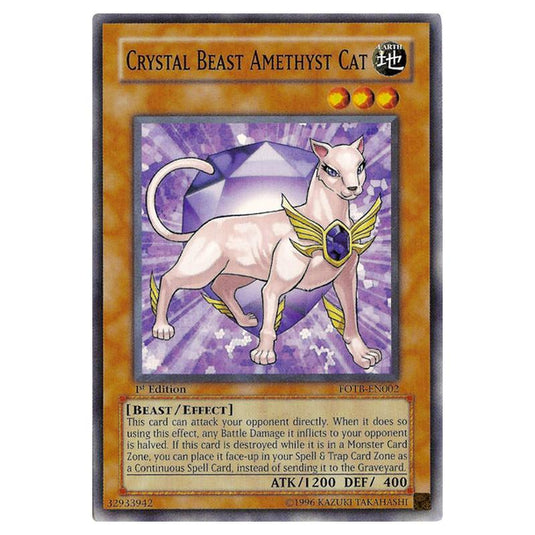 Yu-Gi-Oh! - Force of the Breaker - Crystal Beast Amethyst Cat (Common) FOTB-EN002