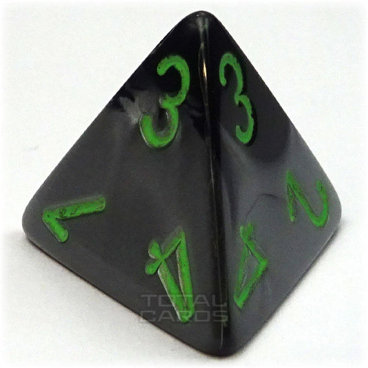 Chessex - Gemini 16mm D4 - Black-Grey w/Green