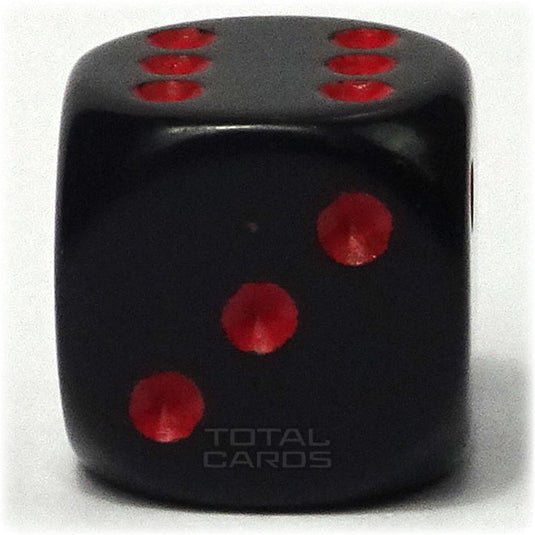 Chessex - Opaque 16mm D6 w/pips - Black w/Red